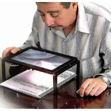 Loupe de lecture pleine page, grande loupe rectangulaire portative avec 4 lumières LED, grossissement 3x pour la lecture des personnes