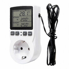 Digital Temperature Controller Power Socket Outlet Eu Plug Thermostat With Timer Switch Sensor Probe Heating Cooling