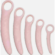 Qoqiu 5-Pack Silicone Pelvic Floor Dilator - Muscle Training Wand for Women's Health & Postpartum Recovery