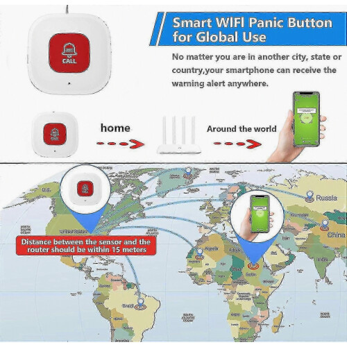 Κουμπί κλήσης φροντιστή Wifi για ηλικιωμένους στο σπίτι με ειδοποίηση εφαρμ 2