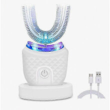 Spazzolino elettrico a forma di U con idropulsore, filo interdentale, sbiancante e pulitore per denti, con set di ricarica_yshdk