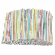 300 Pieces Plastic Drinking Straws 8 Inches Long Multi-colored Striped Bedable