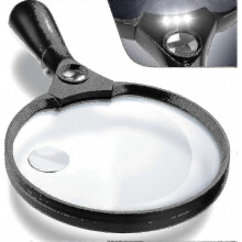 Loupe de poche extra large à LED avec lumière - Objectif zoom 2x, 4x et 25x - Loupe légère et incassable