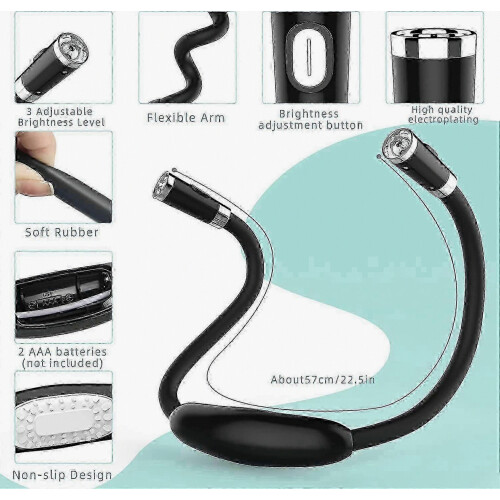 Lampe de lecture LED, lampe de cou mains libres, flexible, à piles 1