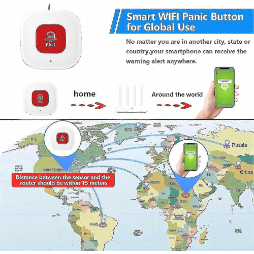 Κουμπί κλήσης φροντιστή Wifi για ηλικιωμένους στο σπίτι με ειδοποίηση εφαρμ 2