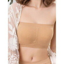 (M, Black) Womens Bandeau Bra Size 8 X-Large, Stretchy Strapless Push Up Bras for Women-Beige,100% New
