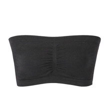 (S, Black) Womens Bandeau Bra Size 8 X-Large, Stretchy Strapless Push Up Bras for Women-Beige,100% New