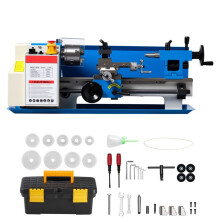 Torno de Metales 180 x 305 mm 550 W-Duoku-Torno de banco con Velocidad Ajustable, Velocidad Máxima de 2500 rpm con Engranaje de Nylon