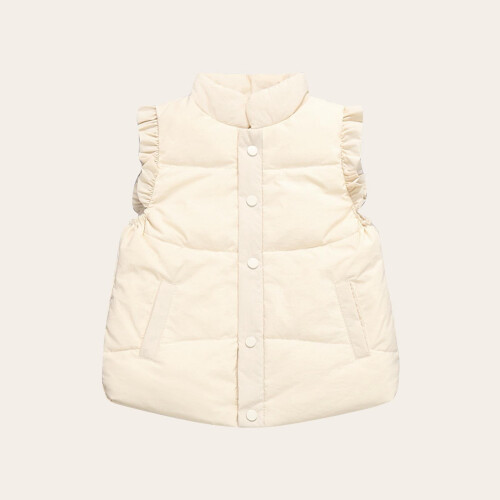 Kids Thermal Sleeveless Vest Zip Front Polyester 3-12Y