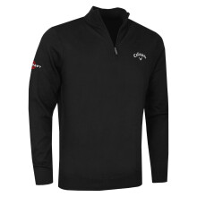 (L, Black Ink) Callaway Mens 1/4 Zip Blended Merino Thermal Opti-Dri Golf Sweater