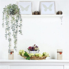 3 Pcs Artificial Hanging Plants Fake Potted Eucalyptus Hanging Plant for Wall Room Home Patio Indoor Outdoor Decor
