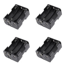 4X Double Side Spring 6 x 1.5 V AA Battery Holder Case Box Black
