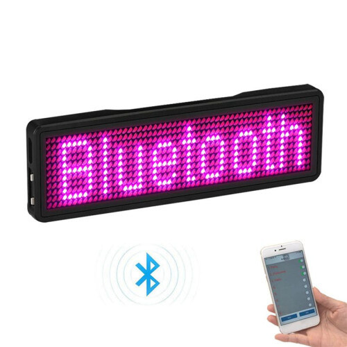 2X  LED Name Badge Rechargeable Light Sign DIY Programmable Scrolling Message Board Display LED,Type 5