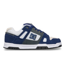 (9.5, Blue/Grey) DC Shoes Mens Stag Low Rise Suede Leather Skate Skater Trainers Sneakers