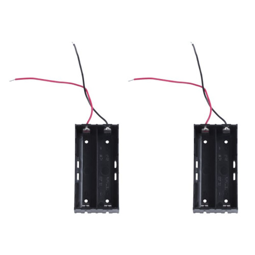 2X Custodia in Plastica per 2 x 3,7 V 18650 Nera 1