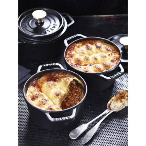STAUB 3 PCS: CAST IRON ROUND COCOTTE, 14CM, BLACK 2