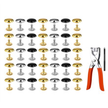 180 Sets Leather Rivets, 8mm Double Round Cap Leather Rivets,3 Colors Caps Leather Rivets, Metal Studs with Fixing Tools