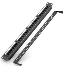 24 Poorten CAT6 UTP RJ45 Patchpaneel 19 Inch 1U Kabelframe Frontplaat Rackmontage 50U Verguld, Achterzijde
