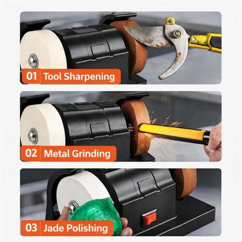 Bench Grinder, Electric Double Wheel Sharpener with Variable Speed for Polishing and Rust Removal EU Plug 2