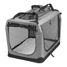 AVC Fabric Pet Carrier Grey Folding Dog Cat Puppy Travel Transport Bag (Large)