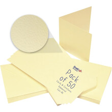 Craft UK W110 A6 Ivory Hammered Cards & Envelopes