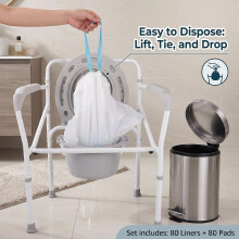 Pack of 160 Commode Liners with Absorbent Pad Odorless Disposable Bags Universal