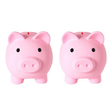 2X Großes Sparschwein, Unzerbrechliche Plastik Sparen Dose, Spardose für Mädchen und Jungen, Praktische Geschenke für Geburtstag (Rosa)