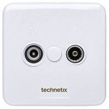 Technetix TN-TRAS2000-S Radio/TV seinäpistoke Coax 2 lähtöä Valkoinen