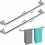 Adjustable Towel Rack Wall-Mounted Single Bar Silver 2-Pack 1