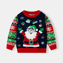 Red Christmas Sweater for Girls Age 5 - Santa Snowflake