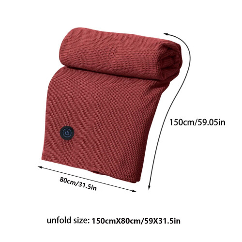 USB Heated Blanket with Zipper Portable Electric Throw 1pc 2