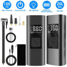 Portable Cordless Tire Inflator 150 PSI 6000mAh with LED