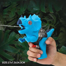 (Blue Triceratops) Juguete acuático portátil de verano con asa ajustable para que los niños se diviertan al aire libre.