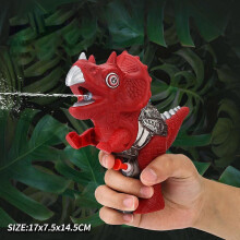 (Red Triceratops) Juguete acuático portátil de verano con asa ajustable para que los niños se diviertan al aire libre.
