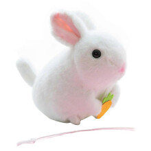 (Thread pulling rabbit) Mini peluche de conejo/cerdito/ratón para muñeca con suave algodón PP, mini juguete de cuerda.