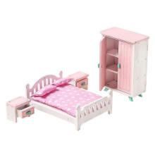 (Bedroom) Juego de muebles de juguete en miniatura para casa de muñecas