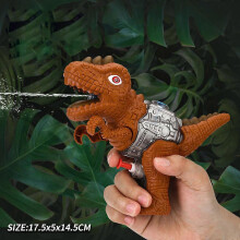 (Brown Tyrannosaurus) Juguete acuático portátil de verano con asa ajustable para que los niños se diviertan al aire libre.
