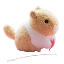 (Pull wire rat) Coniglietto/Maialino/Topolino di peluche in miniatura per bambola con morbido cotone PP, mini giocattolo a carica manuale