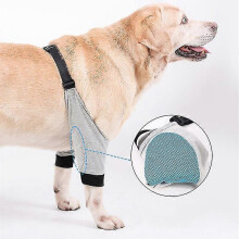 (S) Dog Double Front Leg Surgery Recovery Sleeve Brace Elbow Protector Adjustable Anti-Lick
