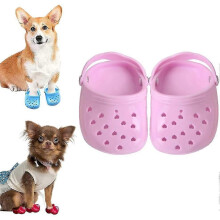 (Pink) Atmungsaktive Mesh-Hunde-Sommerpantoffeln, Bonbon-Haustierschuhe
