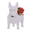 (Multicolor, Bull Terrier Planter) Fioriera a forma di cane, facile da assemblare, per uso esterno e interno. 1