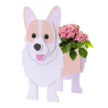 (Multicolor, Corgi Planter) Fioriera a forma di cane, facile da assemblare, per uso esterno e interno.