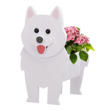(Multicolor, Samoan Planter) Fioriera a forma di cane, facile da assemblare, per uso esterno e interno.