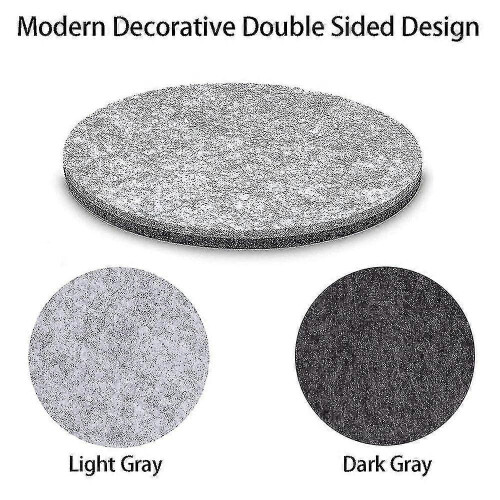 (Light gray) 12 Pack Light Gray Round Felt Coasters 2