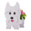 (Multicolor, Highland white) Fioriera a forma di cane, facile da assemblare, per uso esterno e interno. 1
