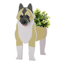 (Multicolor, American Akita Planters) Fioriera a forma di cane, facile da assemblare, per uso esterno e interno.