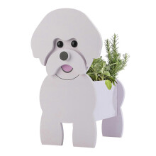 (Multicolor, Bibi Bear) Fioriera a forma di cane, facile da assemblare, per uso esterno e interno.