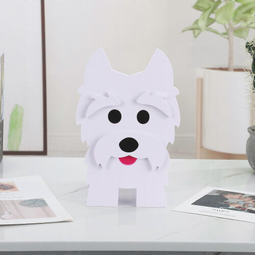 (Multicolor, Highland white) Fioriera a forma di cane, facile da assemblare, per uso esterno e interno. 2