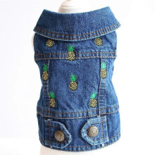 (L, style 12) Cat Denim Vest Puppy Jacket Casual Jeans Coat for Small Dogs Chihuahua French Bulldog