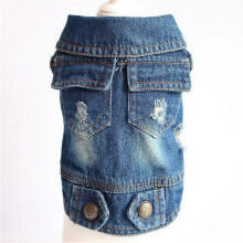 (M, style 10) Cat Denim Vest Puppy Jacket Casual Jeans Coat for Small Dogs Chihuahua French Bulldog